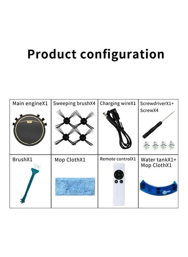 3-In-1 Robot Vacuum Cleaner - With Water Tank