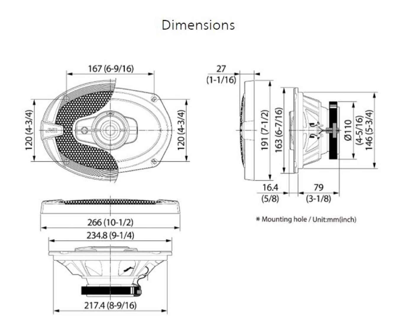 CS-DR6931 - 6X9 Inch 3 Way