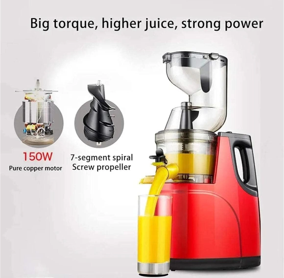 Slow Masticating Juicer Extractor - Wide Chute Quiet Motor BPA-Free