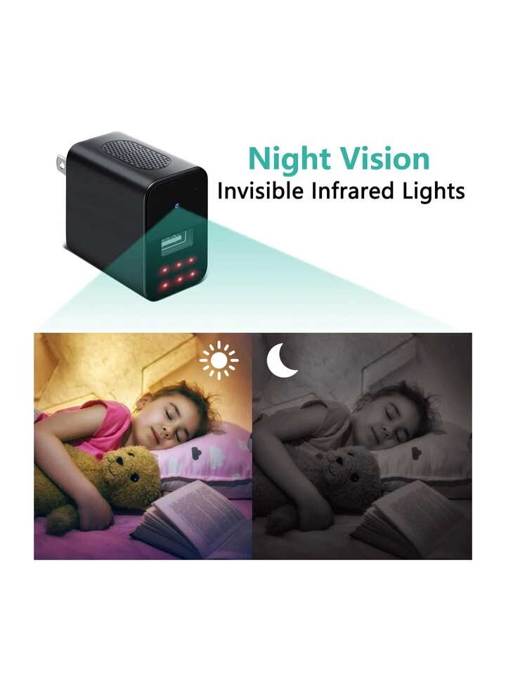 Smart Charger with Hidden Mini Camera - 1080P HD Wi-Fi Night Vision