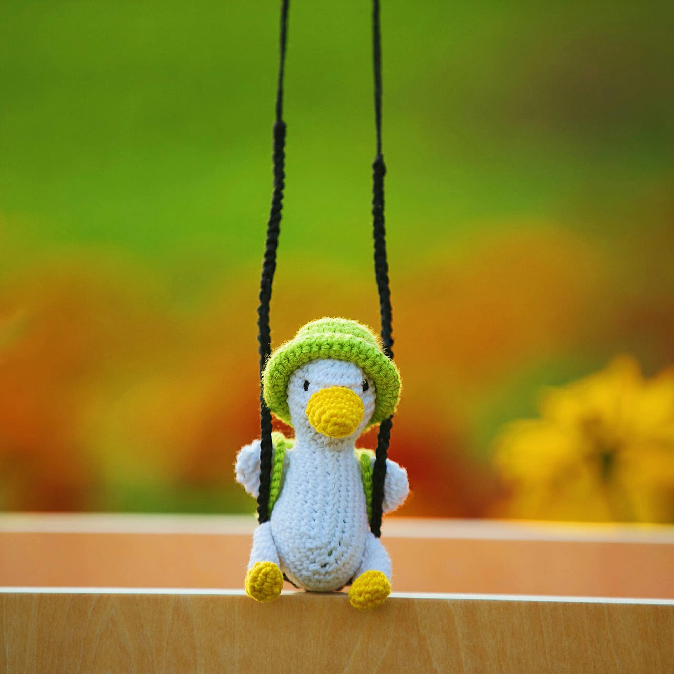 bunny Swing Duck Ornament - Wool