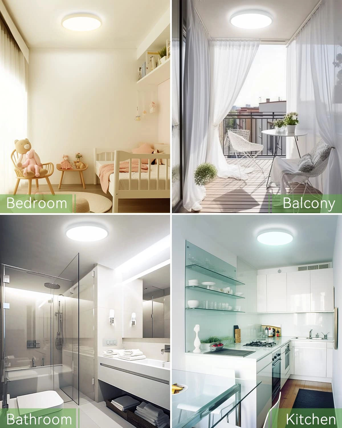 led ceiling light - 3000K/4000K/6500K Pack
