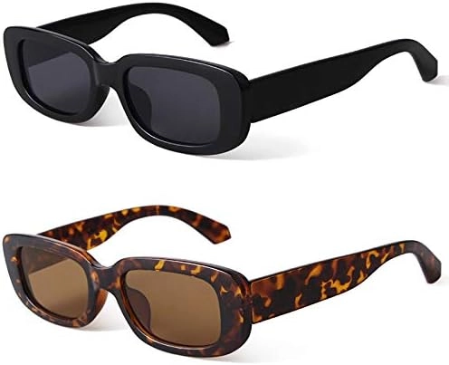 KUGUAOK Retro Rectangle Sunglasses - 50 mm