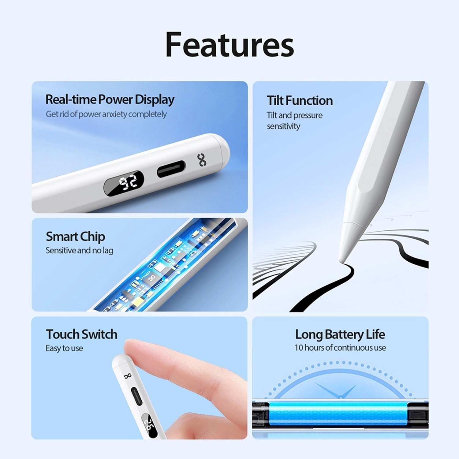 Pointe - Magnetic White USB-C 10-hour battery