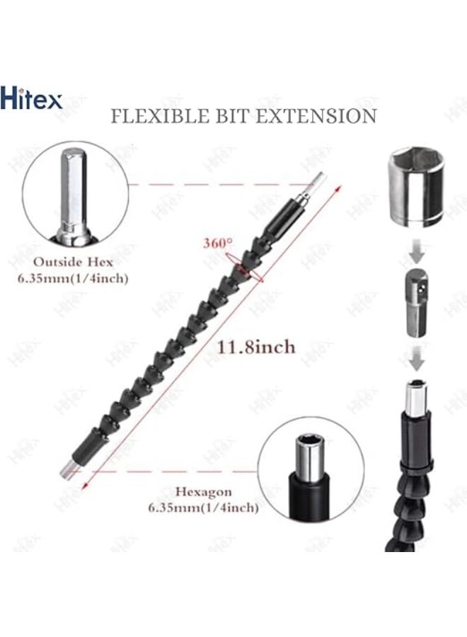 Flexible Drill Bit Extension - 11.8 inch 1/4 inch