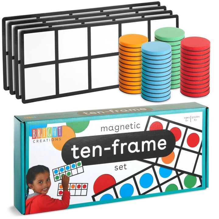 MZA STORES Giant Magnetic Ten Frames - 52 pieces