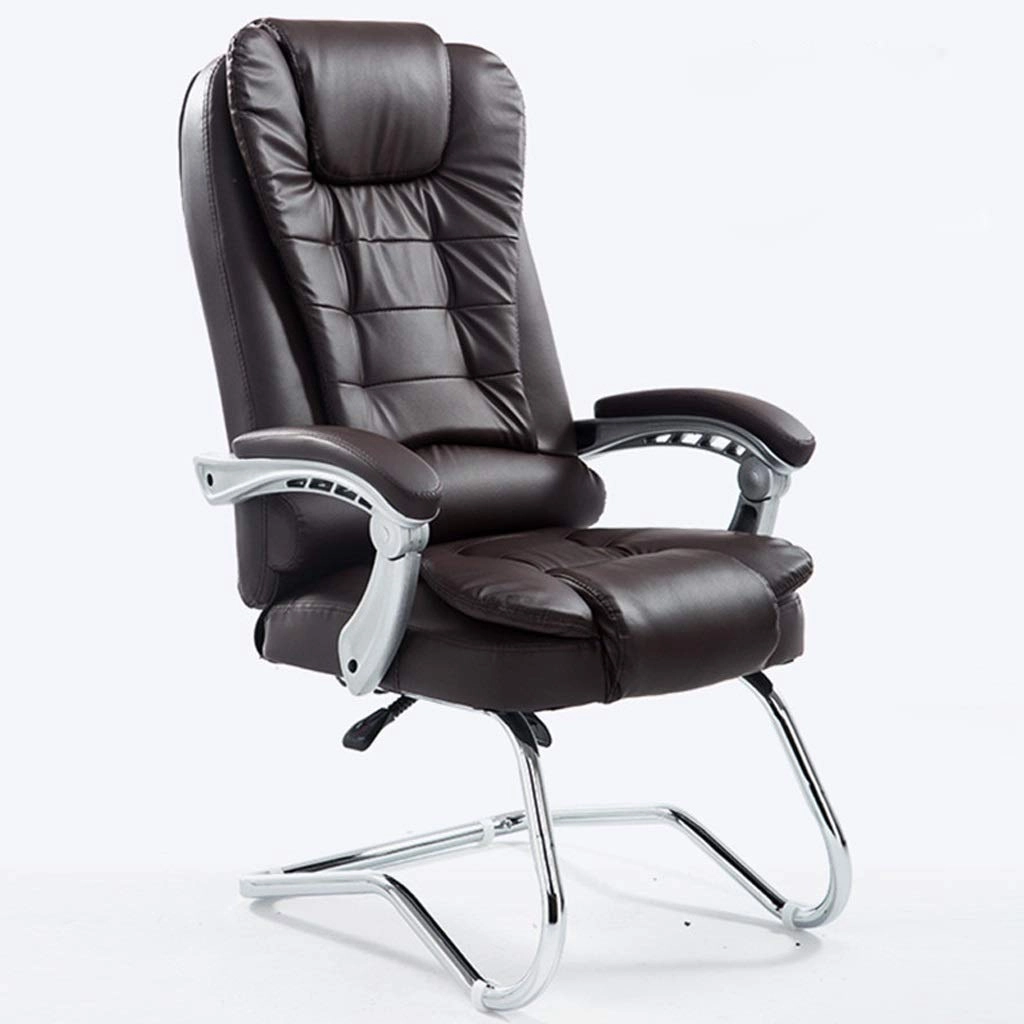 Desk Chair - PU Leather Brown High Back