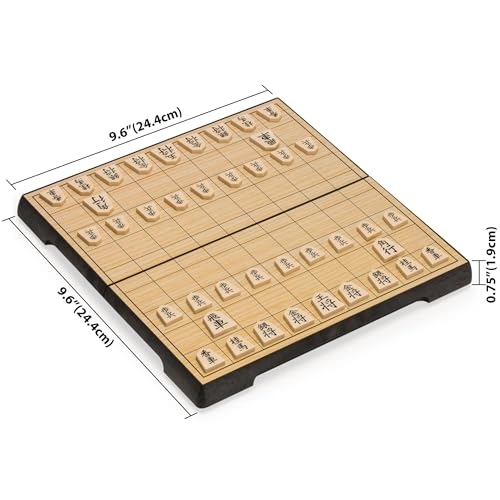 Shogi Travel Game Set - Magnetic Board 40 Playing Pieces