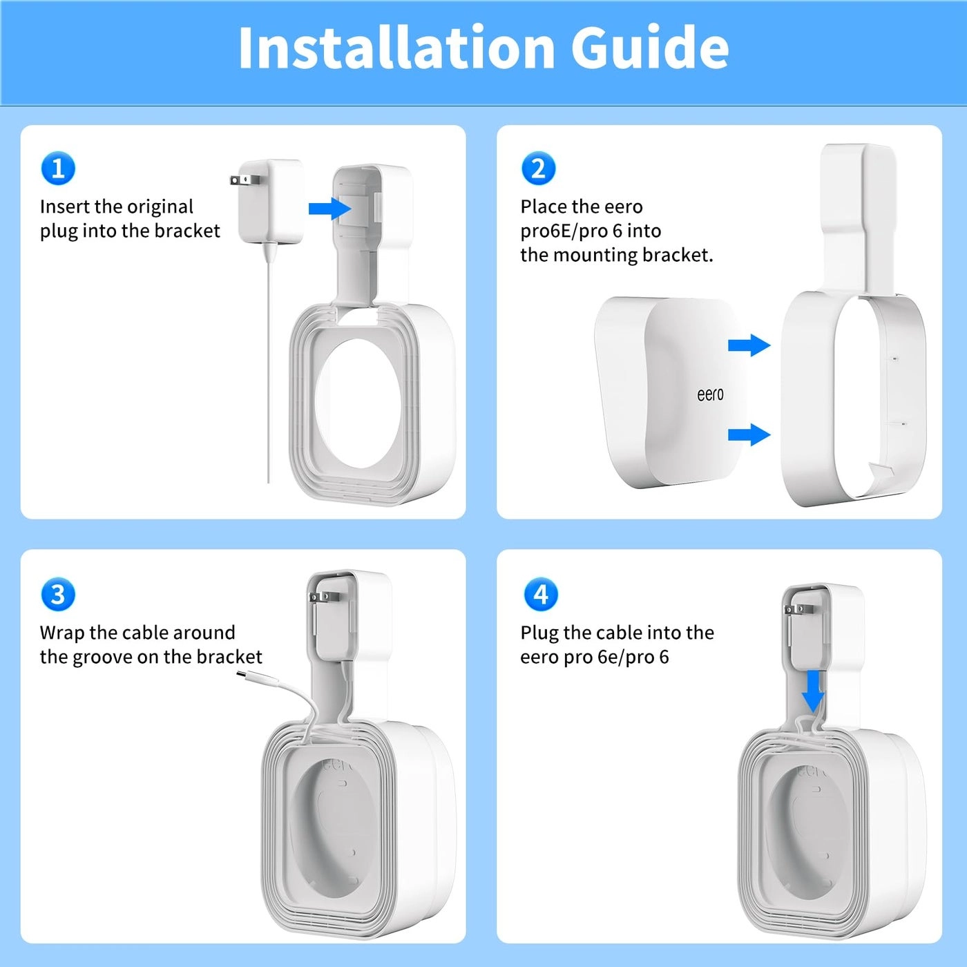 Outlet Wall Mount Holder - 1 Pack eero Pro 6e/Pro 6 Mesh Wi-Fi System