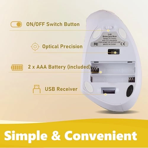 Left Handed Vertical Mouse - Wi-Fi