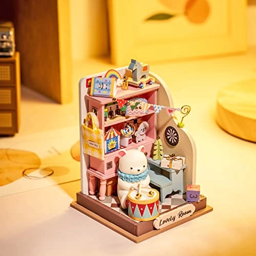 DIY Miniature Dollhouse Kit - Holiday Living Room