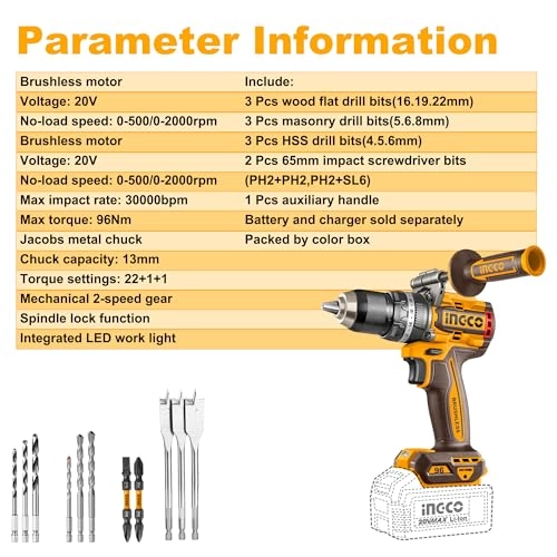 20V Cordless Impact Drill - 2x2.0Ah