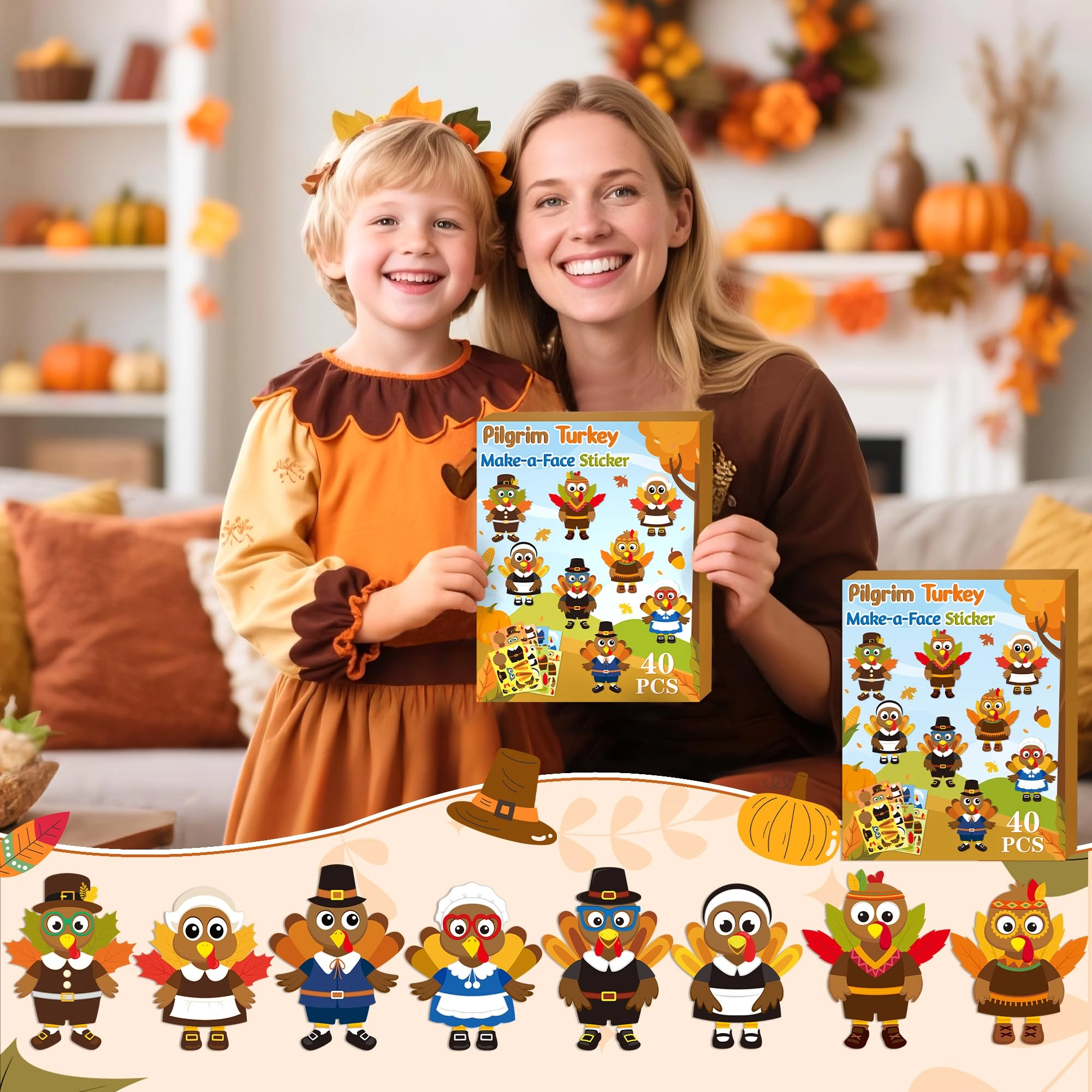 Thanksgiving Sticker Book 40 pcs