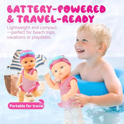 Swimming Baby Doll - Waterproof Floating Pink
