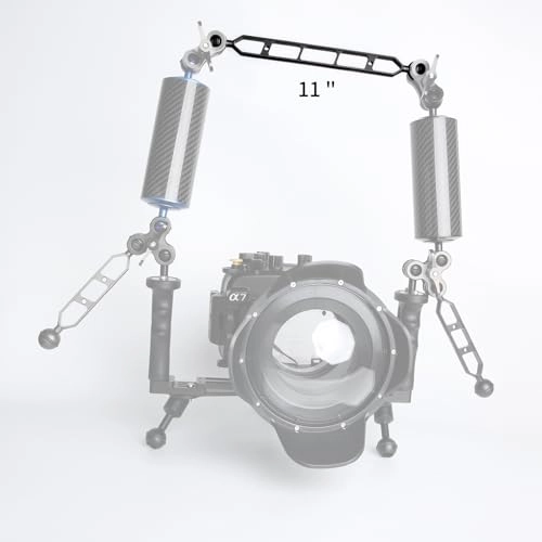 11" Double Ball Aluminum Alloy Extension Arm - 1" Ball Head Connector Underwater Pack