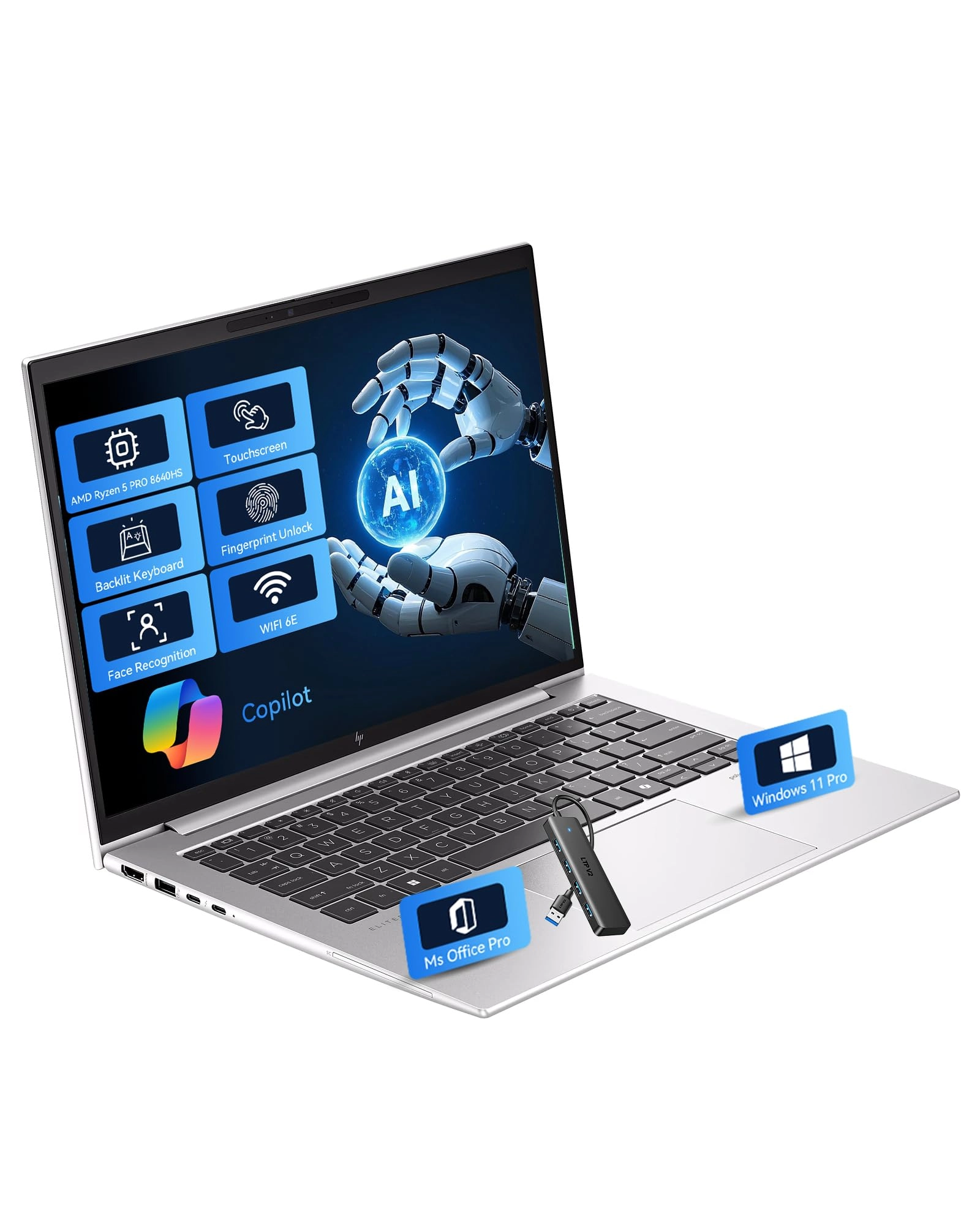 HP EliteBook 845 G11 17-cp3322nr - 14'' Ryzen 5 PRO 8640HS 32GB DDR5 1.12T Storage