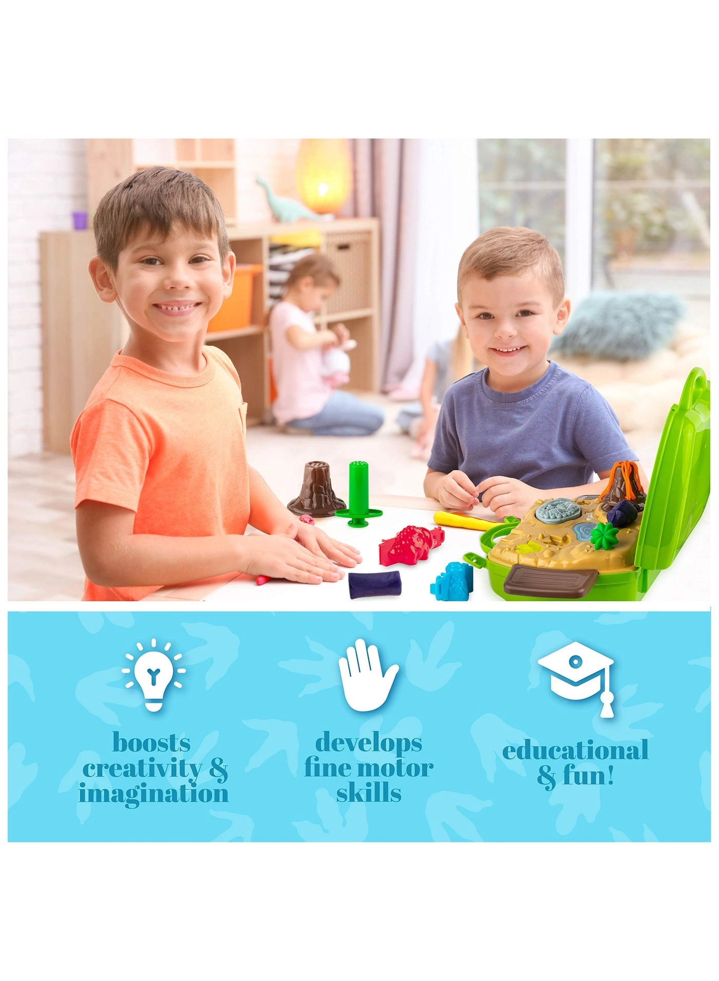 Dinosaur Playdoh Set - 51-piece Kit