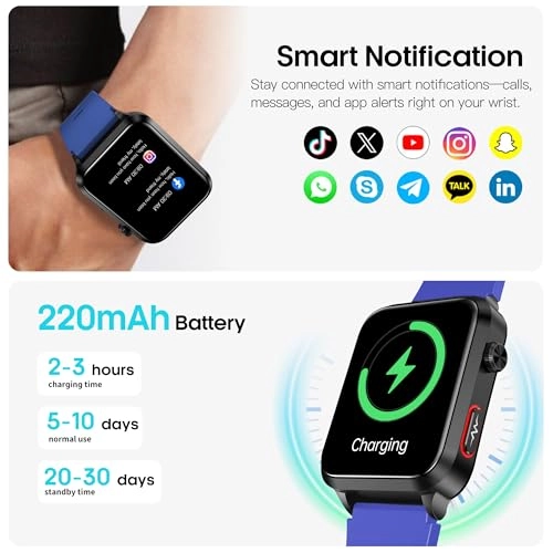 Blood Pressure Smart Watch - 1.92 Inches 24/7 Heart Rate Blood Oxygen