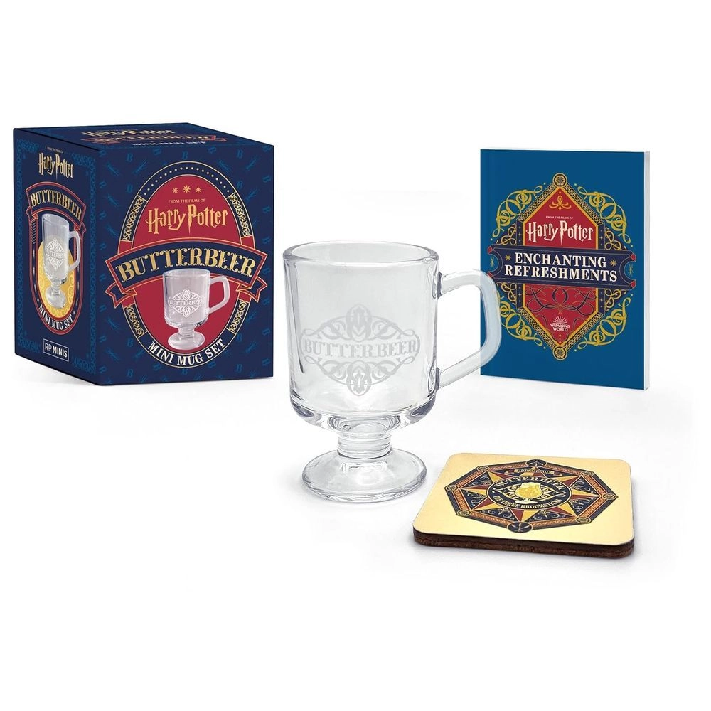 RUNNING PRESS USA Harry Potter Butterbeer Mini Mug - 3-1/2 inch + Butterbeer Guidebook - 48-page + Coaster