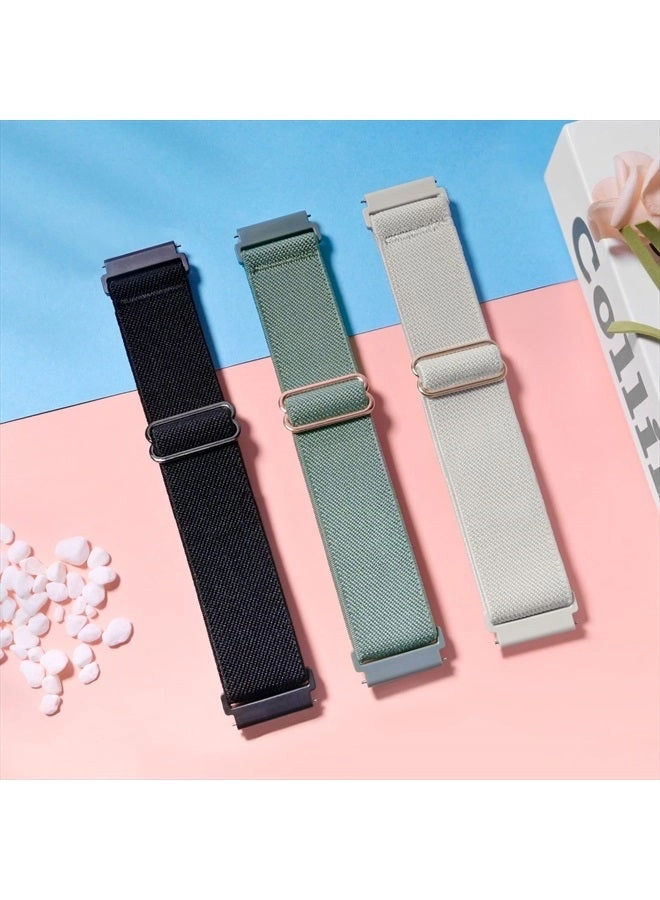 3 Pack 20mm Stretchy Nylon Watch Bands for Garmin Venu/Venu Sq