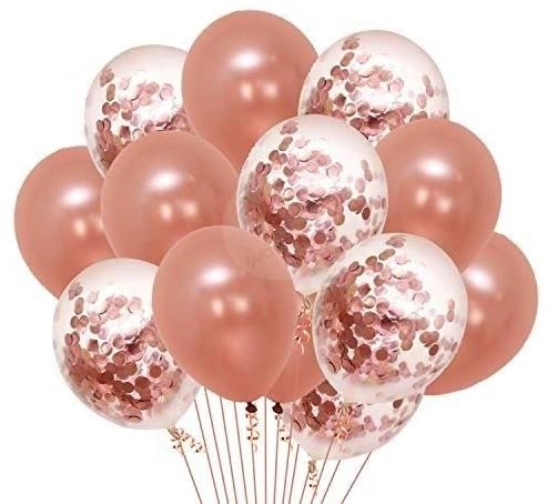 Latex & Confetti Balloons - 18 Pcs Birthday
