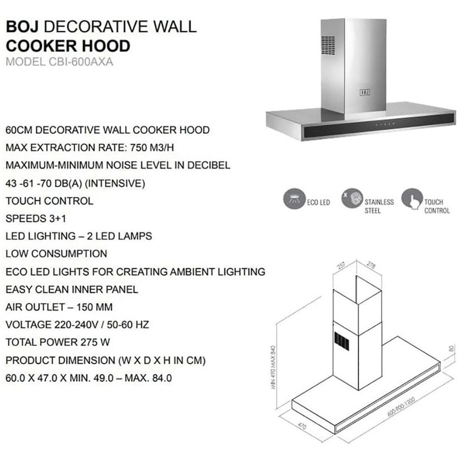 CBI-600AXA - 750 cubic metre per hour 600 millimeter