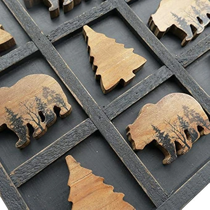 Tic Tac Toe - Cute Bear Decorative Wooden Travel