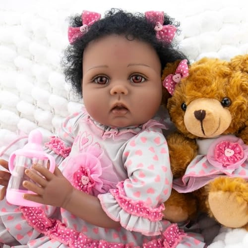 Reborn Baby Doll - 22 Inch Cotton Vinyl African American Ages 3+