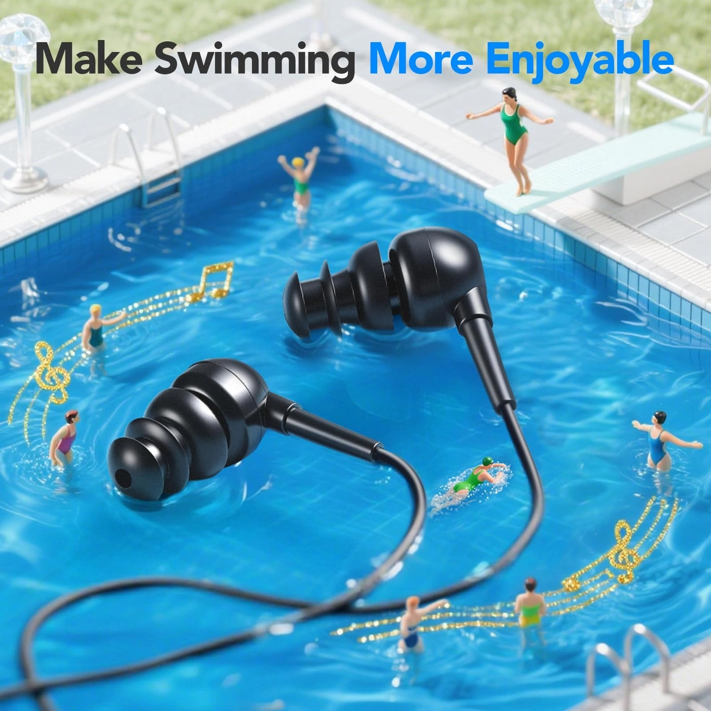 IPX8 Waterproof in-Ear Earphones - Wired Earphone