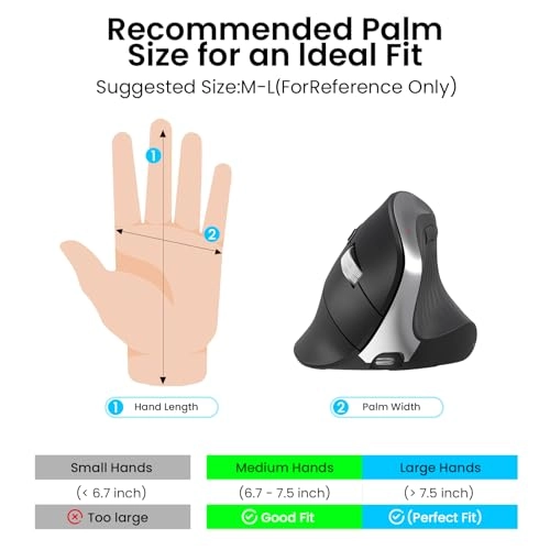 Vertical Wireless Mouse - Bluetooth