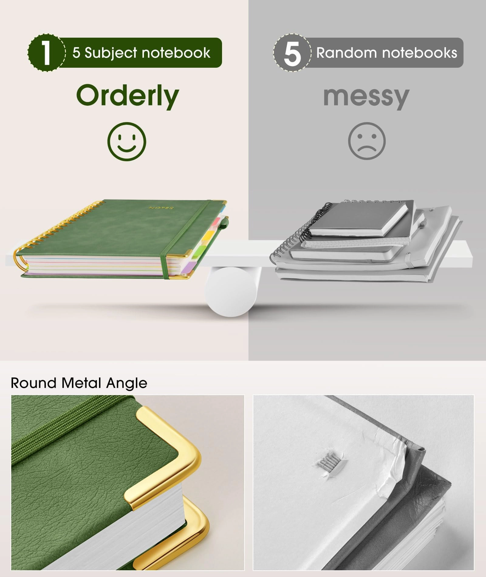 Hardcover Spiral Notebook A5 Spiral - Lined 300 Pages