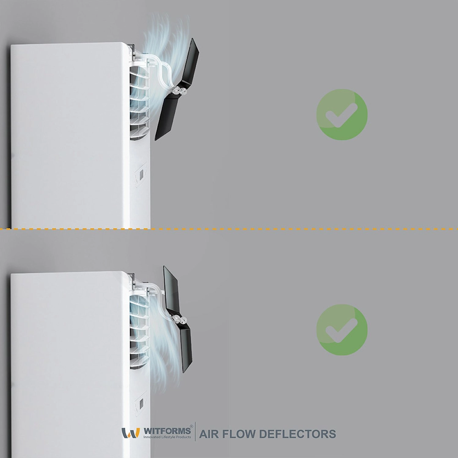 Air Deflector - Adjustable to fits all Booster air conditioner types that contain air outlet range between 50 cm and 60 cm in length.