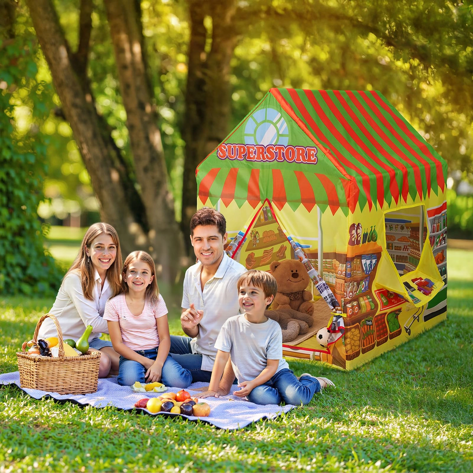 Supermarket Play Tent - 69x93x103cm Yellow-supermarket