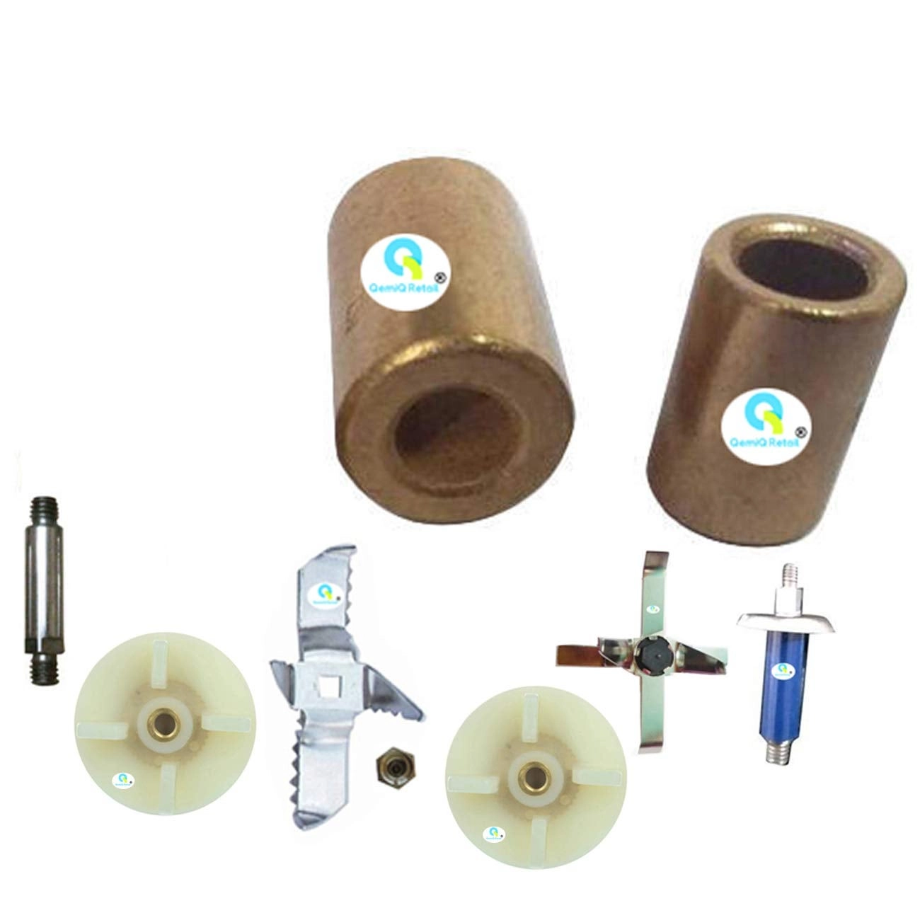 QemiQ Retail Dry Jar Bush - 089 + Chutney Jar Bush - 411 + Chutney Jar Blade Set - with Coupler + Dry Jar Blade Set - with Coupler