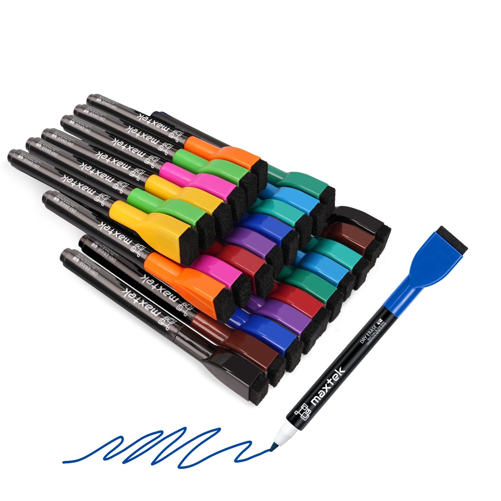 Magnetic Whiteboard Pens - 12 Colours Fine