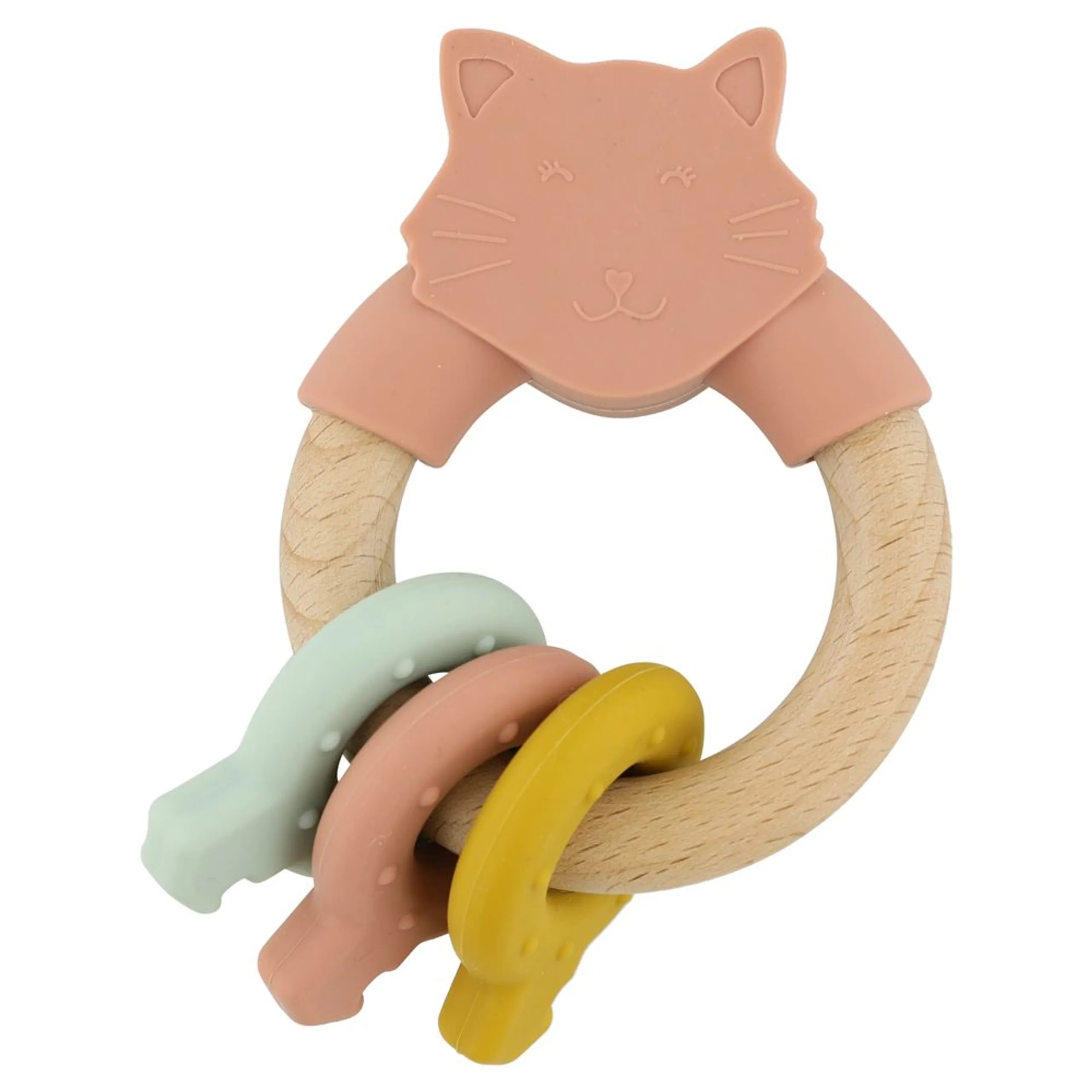 TRIXIE Wooden Silicone Activity Ring - Suitable for 3 months & above