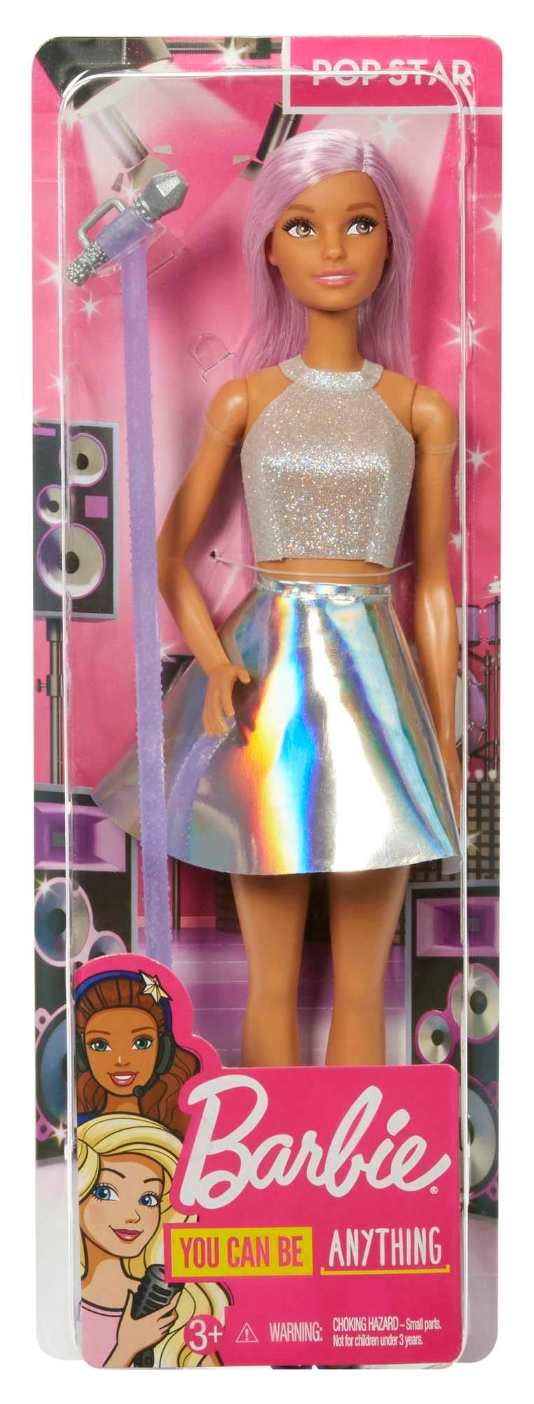 Pop Star Doll - Iridescent Skirt Microphone Pink Hair Ages 3+