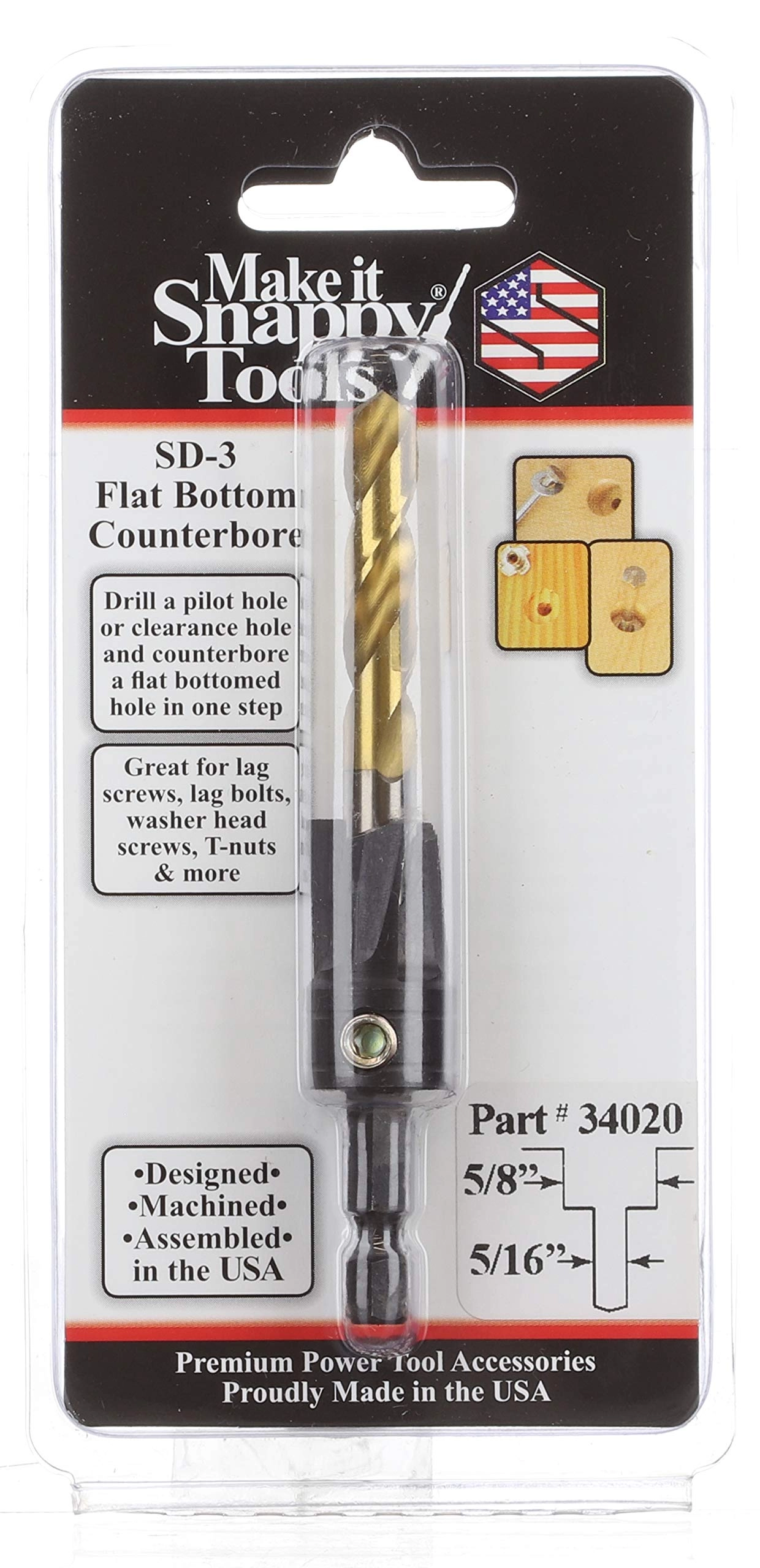Flat Bottom Counterbore - Tin Coated 5/16 Inch