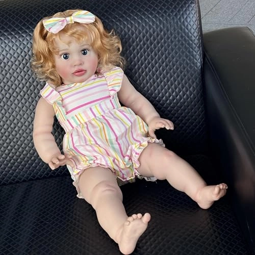 Pippa Reborn Baby Doll - 26 inch Cotton Vinyl Hand-rooted Curly Hair Ages 3+