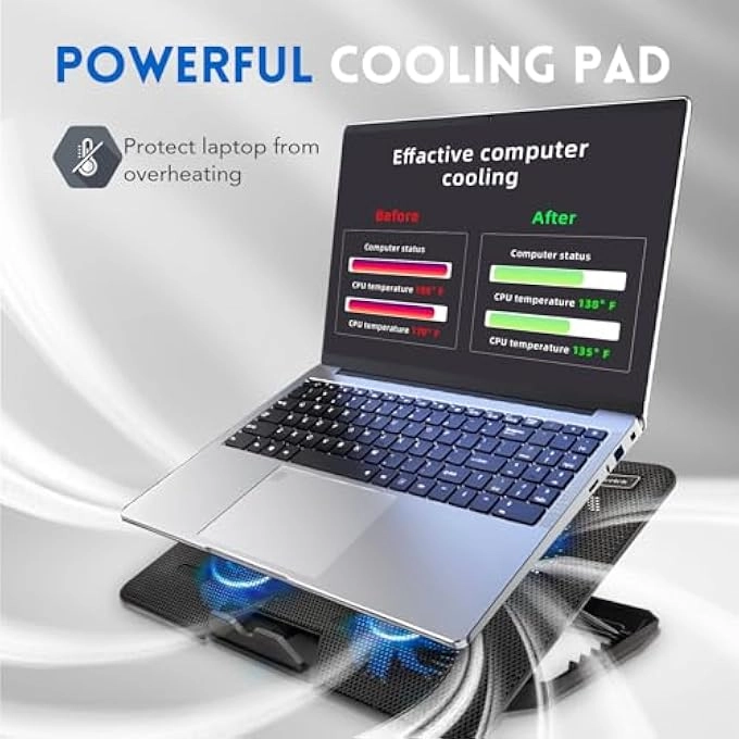 LAPTOP COOLING PAD - 12-17 INCH 6 QUIET FANS