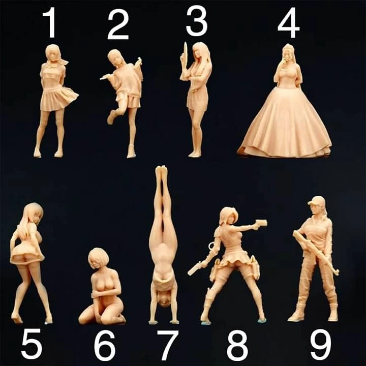Model Miniature Figure - 9 pieces 1:64 TOMY