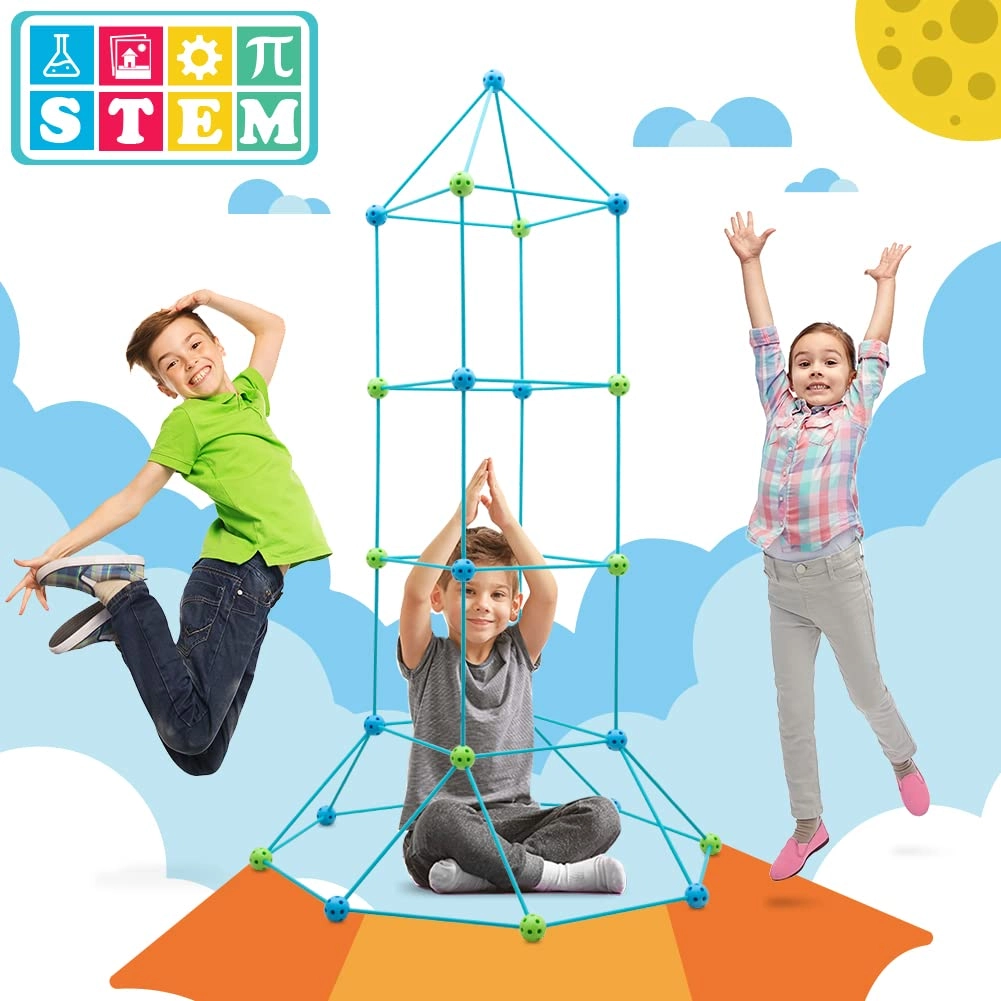 Kids Fort Building Kit - 120 Pieces STEM