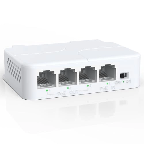 4 Port PoE Extender - 44-57V 24W 3 IEEE802.3af/at 10/100Mbps 30W