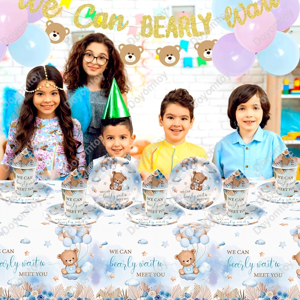 Teddy Bear Birthday Party Tableware - 61-piece