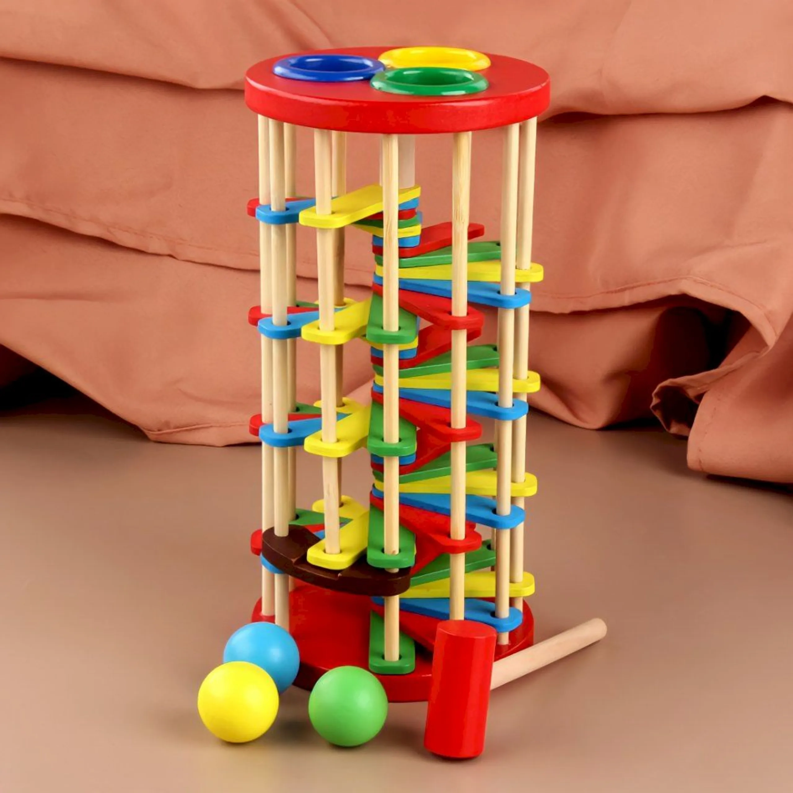 Knocking Ball Ladder Toy With Hammer - Suitable for 0 months & above