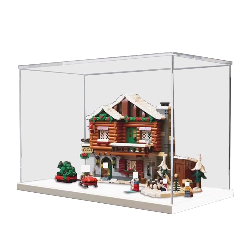HCAEIOFJ Lego Icons 10325 Display Case - White Bottom 15.74x7.87x9.84in.