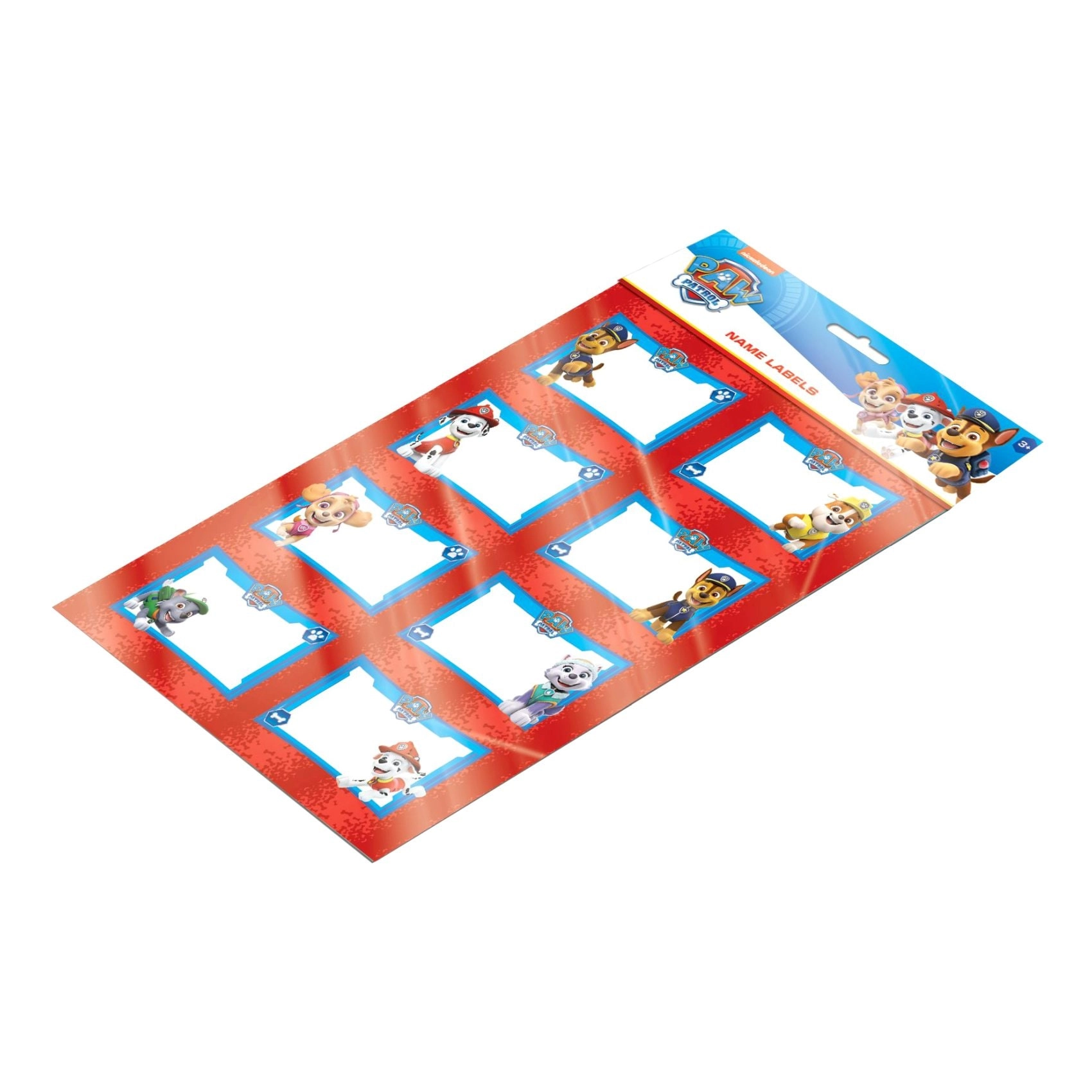 Paw Patrol Name Label Sheet