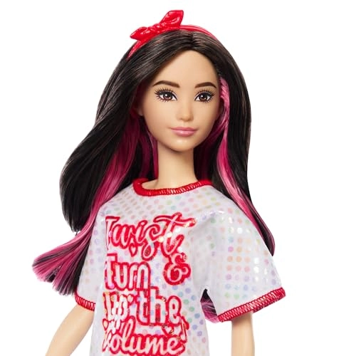 Barbie Fashionistas #214 - Black Wavy Hair Twist ‘n’ Turn Dress 65th Anniversary Ages 3+