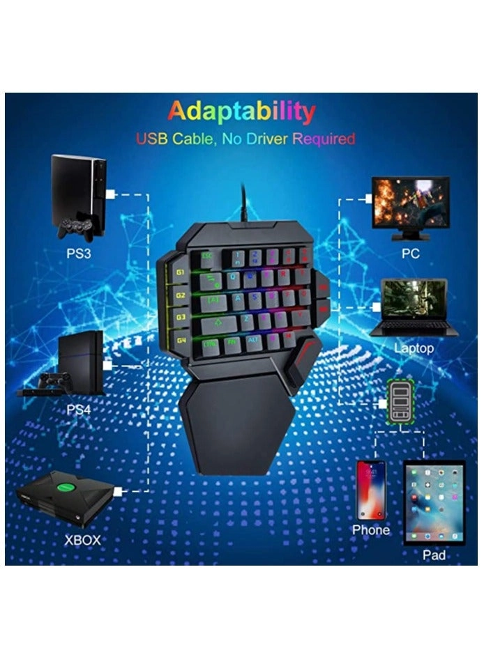 One-Handed RGB Mechanical Keyboard