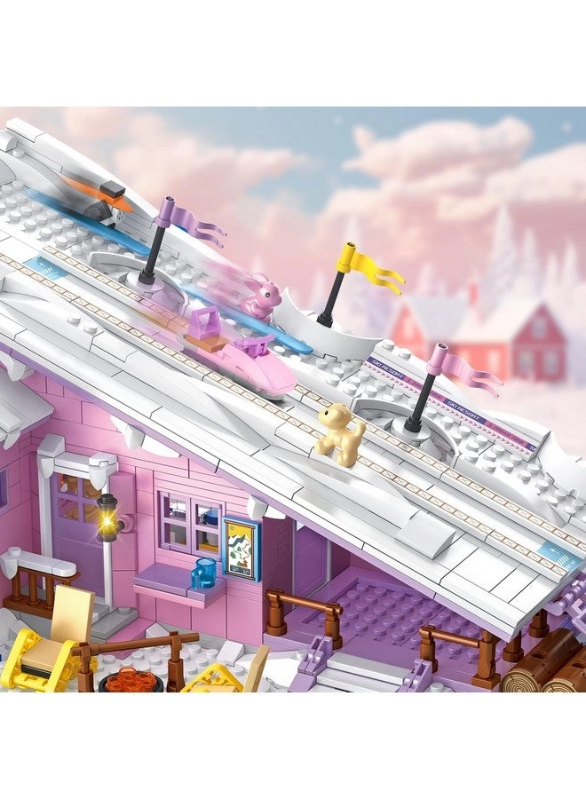 Ski Resort Winter Village House - Pink Compatible with Lego Friends
